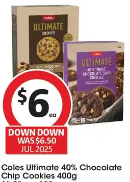 Coles Coles Ultimate 40% Chocolate Chip Cookies offer