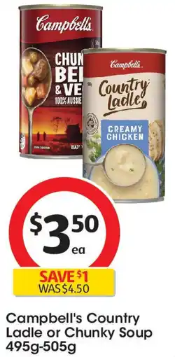 Coles Campbell's Country Ladle or Chunky Soup offer