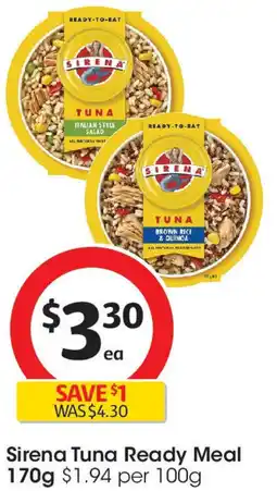 Coles Sirena Tuna Ready Meal offer