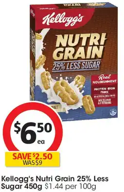 Coles Kellogg's Nutri Grain 25% Less Sugar offer
