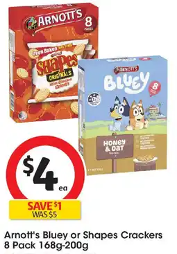 Coles Arnott's Bluey or Shapes Crackers offer