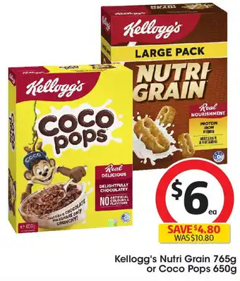 Coles Kellogg's Nutri Grain or Coco Pops offer