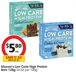 Coles Mayver's Low Carb High Protein Bars offer