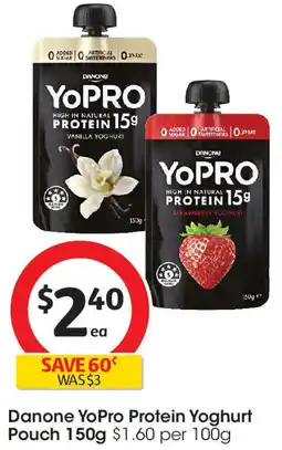 Coles Danone YoPro Protein Yoghurt Pouch offer