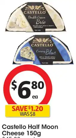 Coles Castello Half Moon Cheese offer