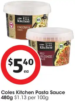 Coles Coles Kitchen Pasta Sauce offer