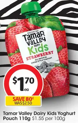 Coles Tamar Valley Dairy Kids Yoghurt Pouch offer