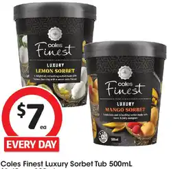Coles Coles Finest Luxury Sorbet Tub offer