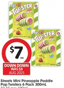 Coles Streets Mini Pineapple Paddle Pop Twisters offer