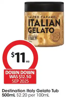 Coles Destination Italy Gelato Tub offer