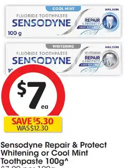 Coles Sensodyne Repair & Protect Whitening or Cool Mint Toothpaste offer