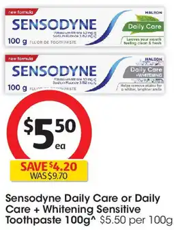 Coles Sensodyne Daily Care or Daily Care Whitening Sensitive Toothpaste offer
