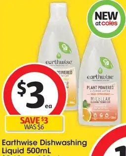 Coles Earthwise Dishwashing Liquid offer