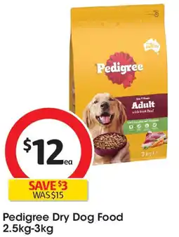 Coles Pedigree Dry Dog Food offer