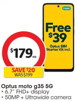 Coles Optus moto g35 5G offer