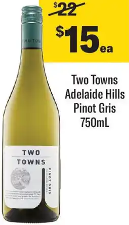 Coles Two Towns Adelaide Hills Pinot Gris offer