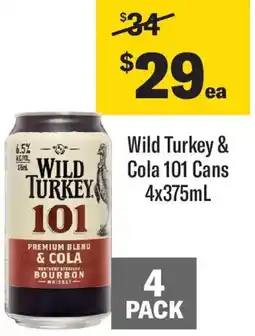 Coles Wild Turkey & Cola 101 Cans offer