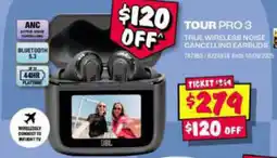 JB Hi-Fi Tour pro 3 true wireless noise cancelling earbuds offer