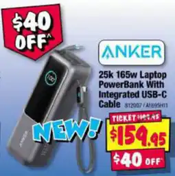 JB Hi-Fi 25k 165w Laptop PowerBank With Integrated USB-C Cable offer