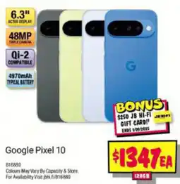 JB Hi-Fi Google Pixel 10 offer