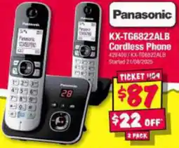 JB Hi-Fi KX-TG6822ALB Cordless Phone offer
