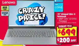 JB Hi-Fi 15" Ideapad Slim 3i Notebook offer