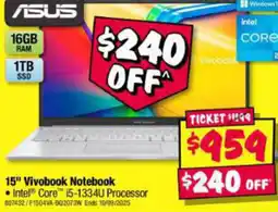 JB Hi-Fi 15" Vivobook Notebook offer