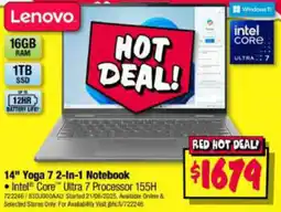 JB Hi-Fi 14" Yoga 7 2-In-1 Notebook offer