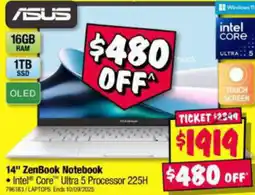 JB Hi-Fi 14" ZenBook Notebook offer
