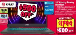 JB Hi-Fi 15" Katana Gaming Notebook offer