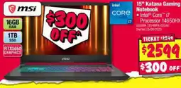 JB Hi-Fi 15" Katana Gaming Notebook offer