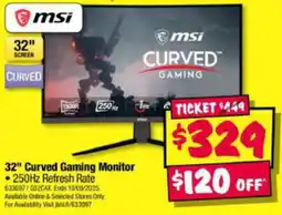 JB Hi-Fi 32" Curved Gaming Monitor offer
