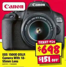 JB Hi-Fi EOS 1500D DSLR Camera With 18- 55mm Lens offer