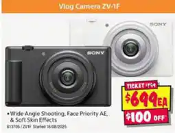 JB Hi-Fi Vlog Camera ZV-1F offer