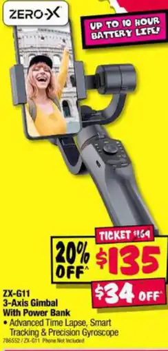 JB Hi-Fi ZX-G11 3-Axis Gimbal With Power Bank offer