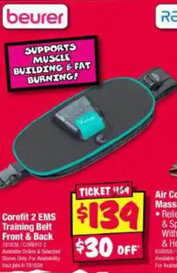 JB Hi-Fi Corefit 2 EMS Training Belt Front & Back offer