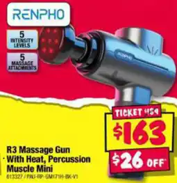 JB Hi-Fi R3 Massage Gun With Heat, Percussion Muscle Mini offer