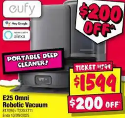 JB Hi-Fi E25 Omni Robotic Vacuum offer