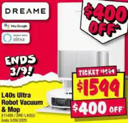 JB Hi-Fi L40s Ultra Robot Vacuum & Mop offer