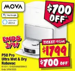 JB Hi-Fi P50 Pro Ultra Wet & Dry Robovac offer
