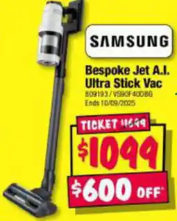 JB Hi-Fi Bespoke Jet A.I. Ultra Stick Vac offer