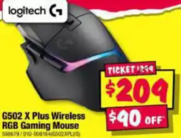 JB Hi-Fi G502 X Plus Wireless RGB Gaming Mouse offer
