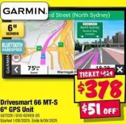 JB Hi-Fi Drivesmart 66 MT-S 6" GPS Unit offer