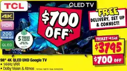JB Hi-Fi 98" 4K QLED UHD Google TV offer