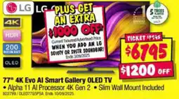 JB Hi-Fi 77" 4K Evo Al Smart Gallery OLED TV offer