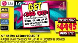 JB Hi-Fi 77" 4K Evo Al Smart OLED TV offer