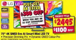 JB Hi-Fi 75" 4K QNED Evo Al Smart Mini LED TV offer