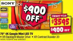JB Hi-Fi 75" 4K Google Mini LED TV offer