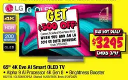 JB Hi-Fi LG 65" 4K Evo Al Smart OLED TV offer