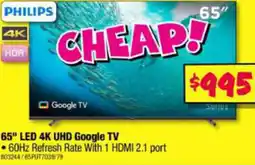 JB Hi-Fi PHILIPS 65" LED 4K UHD Google TV offer